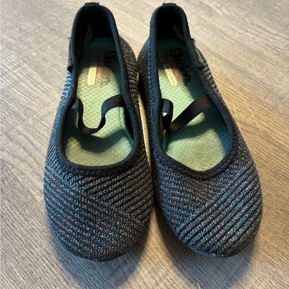 Skechers Black Sparkle Flats Size 12
